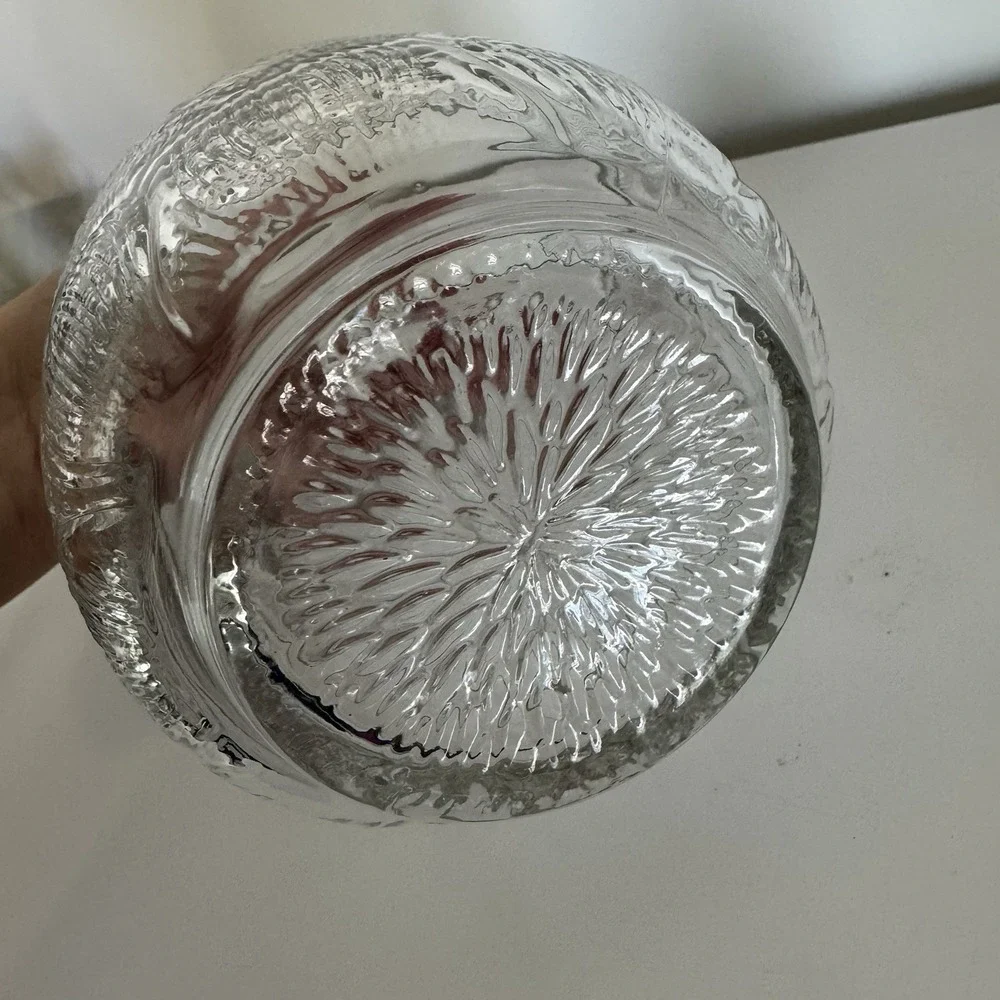 Vintage Luminarc Fleur glass decanter Verrerie D'Arques 11